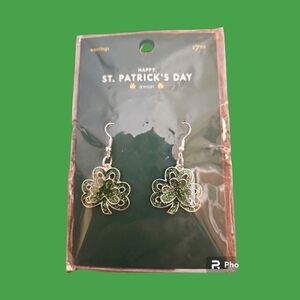 5/$25 JO-ANN Green Glitter Shamrock St. Patrick's Day Dangle Hook Earrings